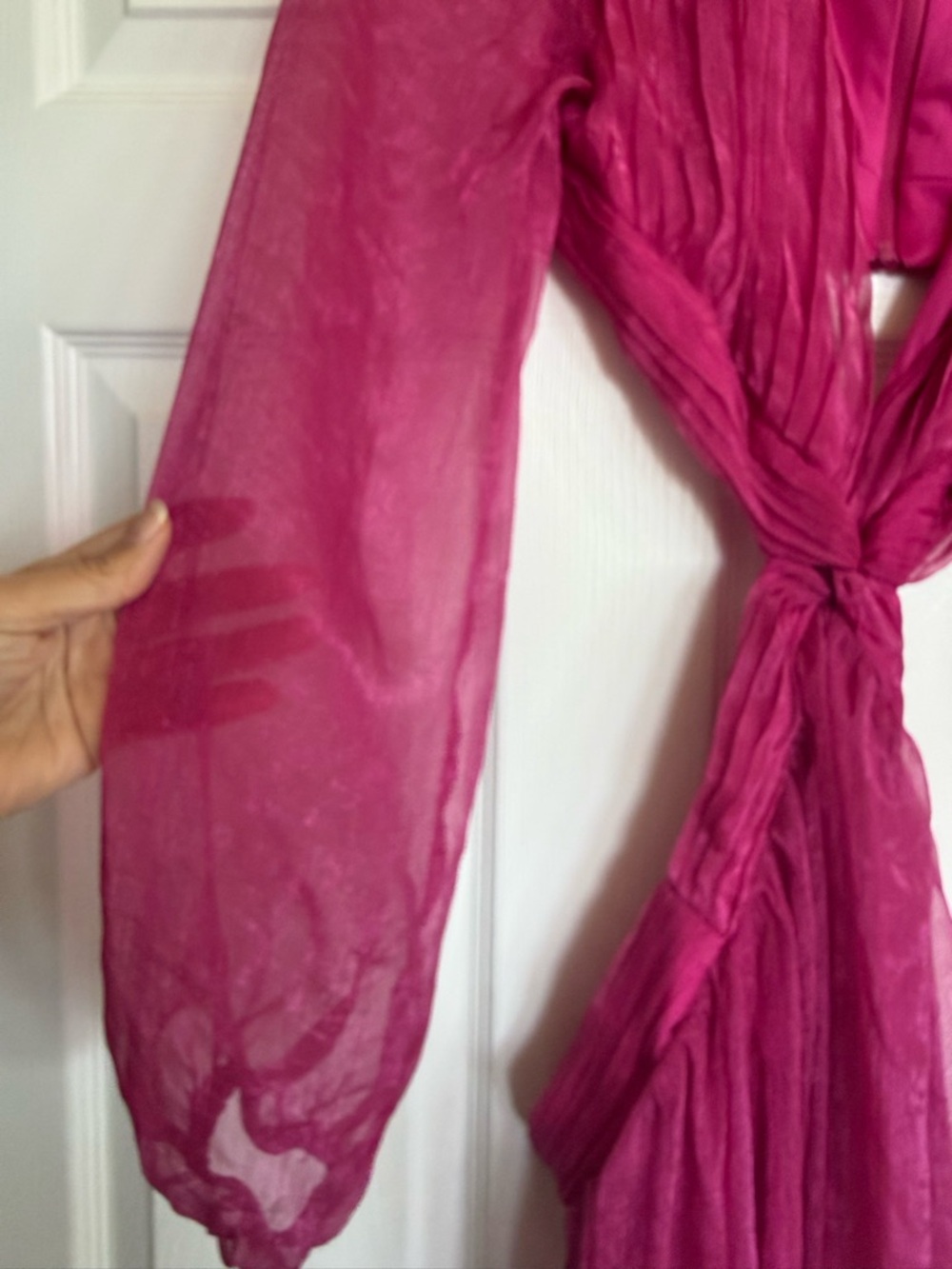 VICI Fuchsia Long Sleeve Cutout Maxi Dress - Picture 7 of 9